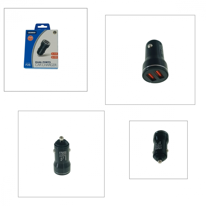 Incarcator auto dual USB 18W, Jellico F2S, DC 12-24V, negru [5]