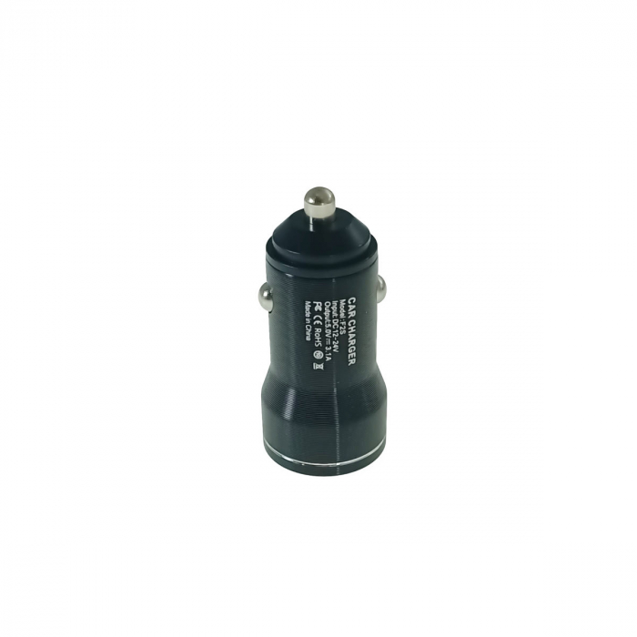 Incarcator auto dual USB 18W, Jellico F2S, DC 12-24V, negru [2]