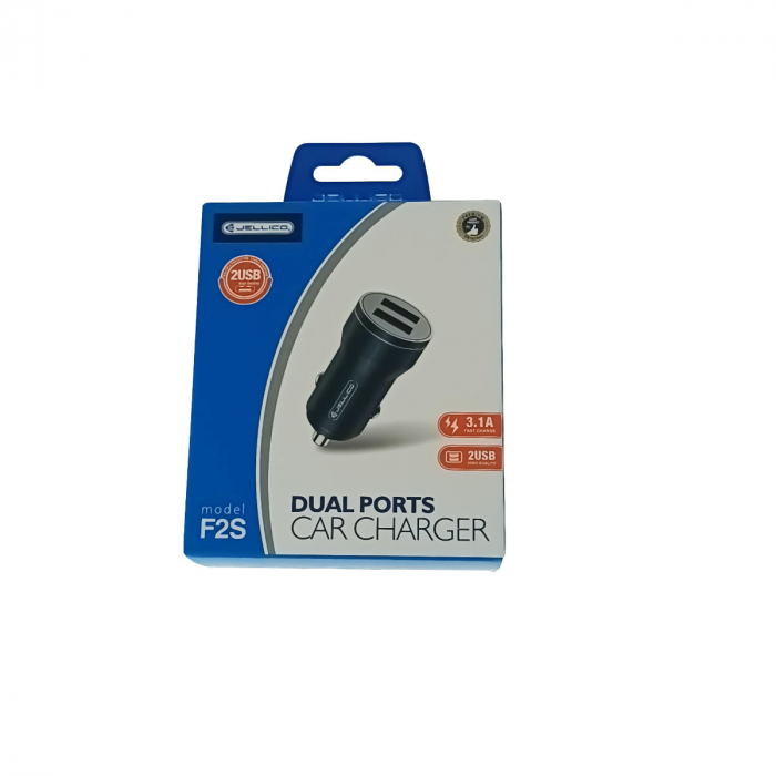 Incarcator auto dual USB 18W, Jellico F2S, DC 12-24V, negru [4]