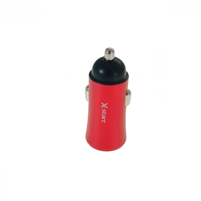 Incarcator auto dual USB 3.6 A, X-START CC097, DC 12-24V, rosu [2]