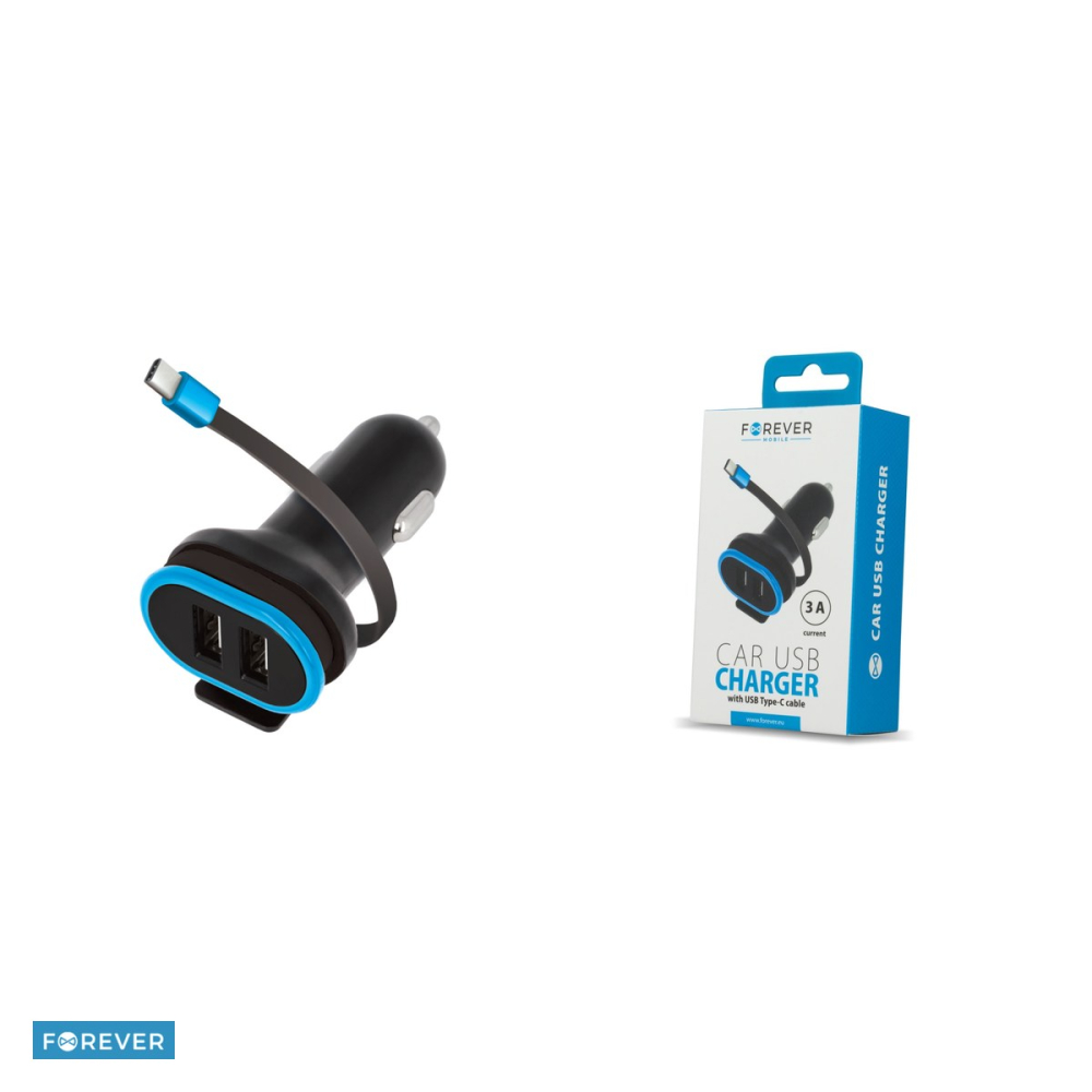 Incarcator auto Forever CC-02, 3 A, 2x USB, negru [4]