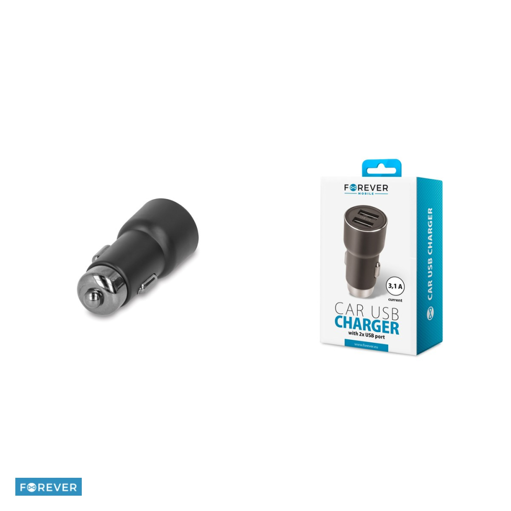 Incarcator auto Forever CC-04, 3.1 A, 2x USB, negru [5]