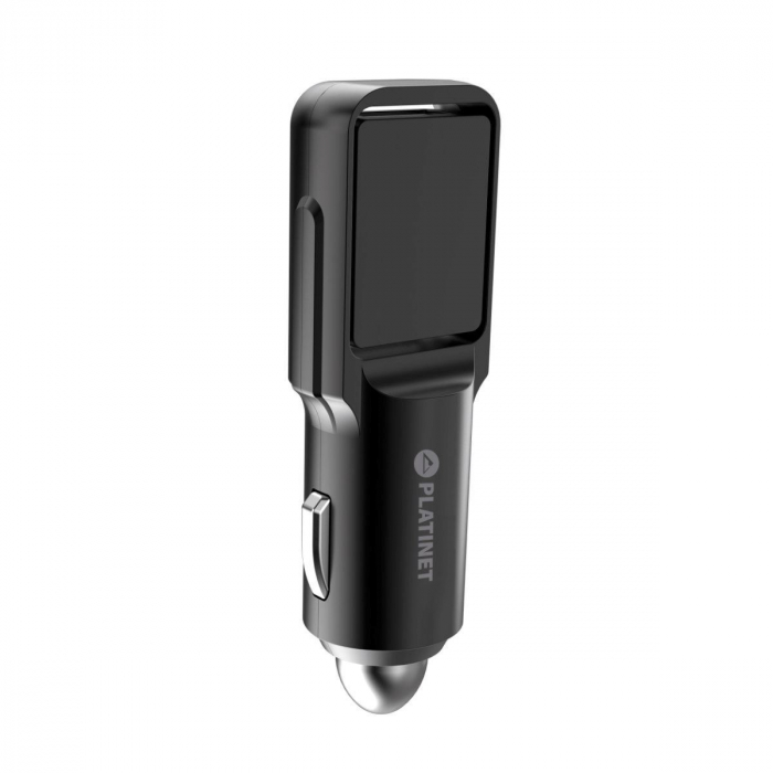 Incarcator auto Platinet 44651,rotativ,cu 2 porturi USB 4.8A ,protectie la scurt circuit,negru [2]
