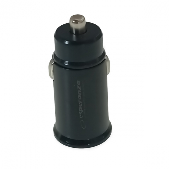 Incarcator auto rapid 20W, cu port USB-C si USB-A, Esperanza, PD, QC 3.0, intrare 12-24V, negru [4]
