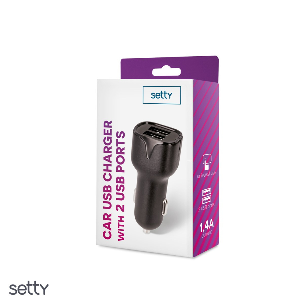 Incarcator auto Setty, 1.4 A, 2x USB, negru [4]