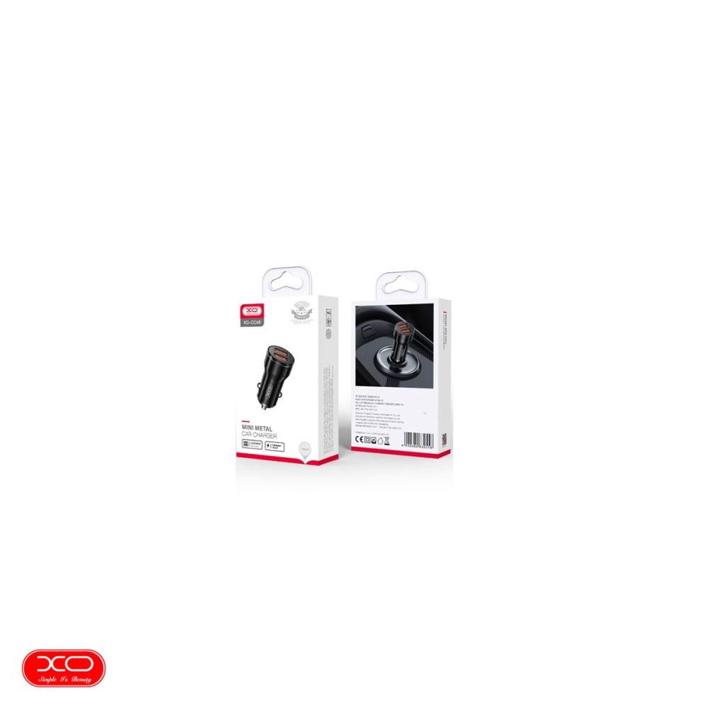 Incarcator auto XO CC48, 2.4 A, 2x USB, negru [4]