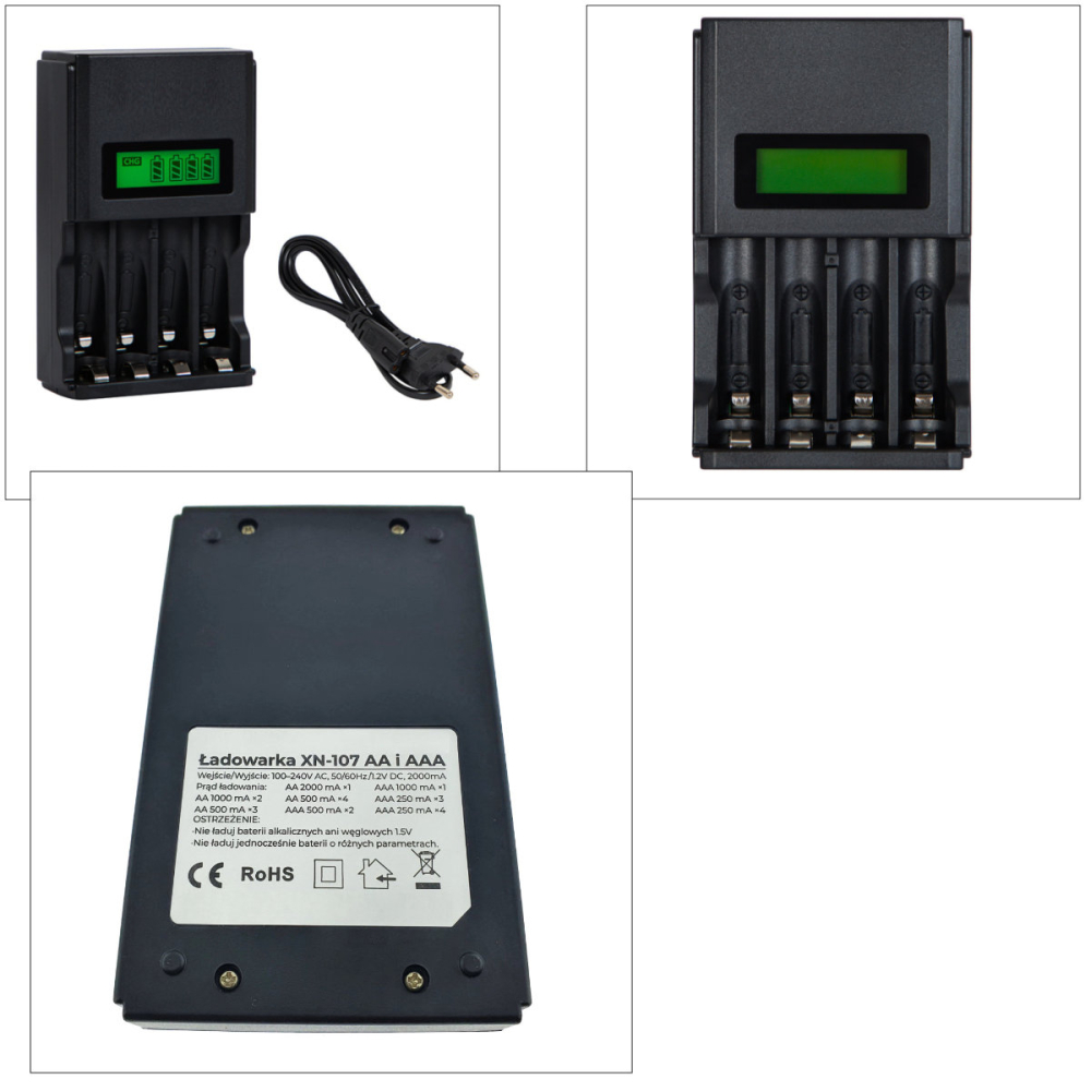 Incarcator baterii AA/AAA cu 4 sloturi si afisaj LCD - XN-107 pentru acumulatori Ni-MH/Ni-Cd, incarcare simultana, display nivel incarcare [5]