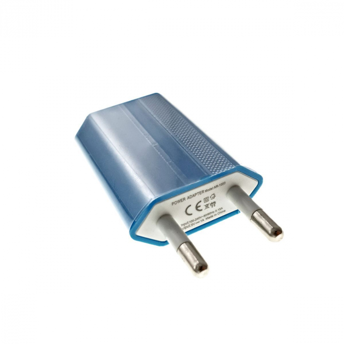 Incarcator de perete, adaptor de alimentare USB,1000 mA, albastru [2]