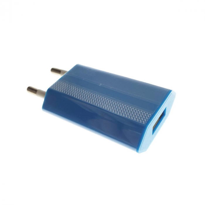 Incarcator de perete, adaptor de alimentare USB,1000 mA, albastru [4]