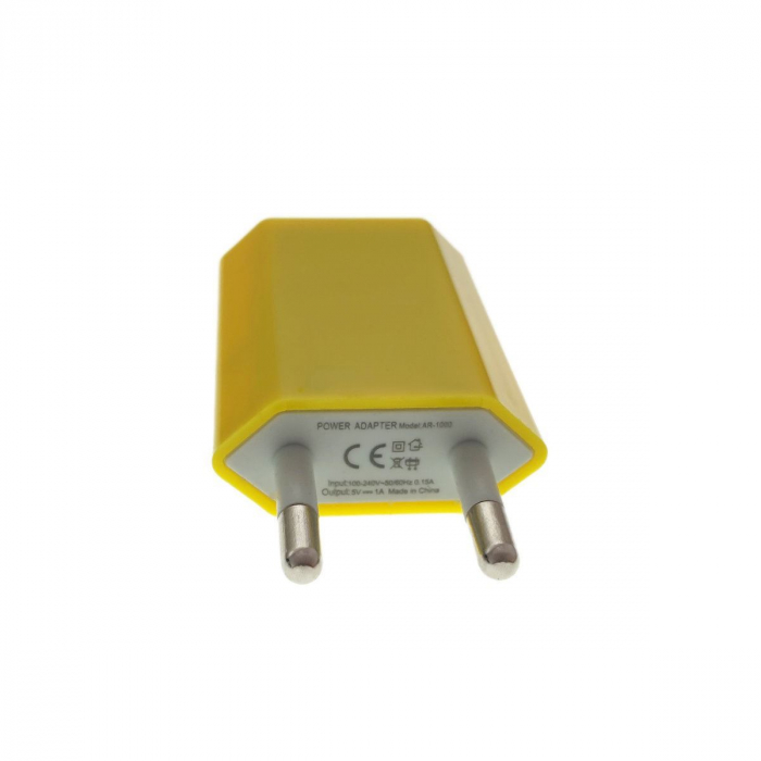 Incarcator de perete, adaptor de alimentare USB,1000 mA, galben [3]