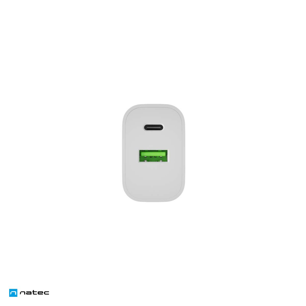 Incarcator de retea Natec Ribera, 1 x USB-A si 1 x USB-C, 20 W, Power Delivery 3.0, Quick Charge 3.0, compatibil Apple 2.4A, alb, NUC-2396 [5]