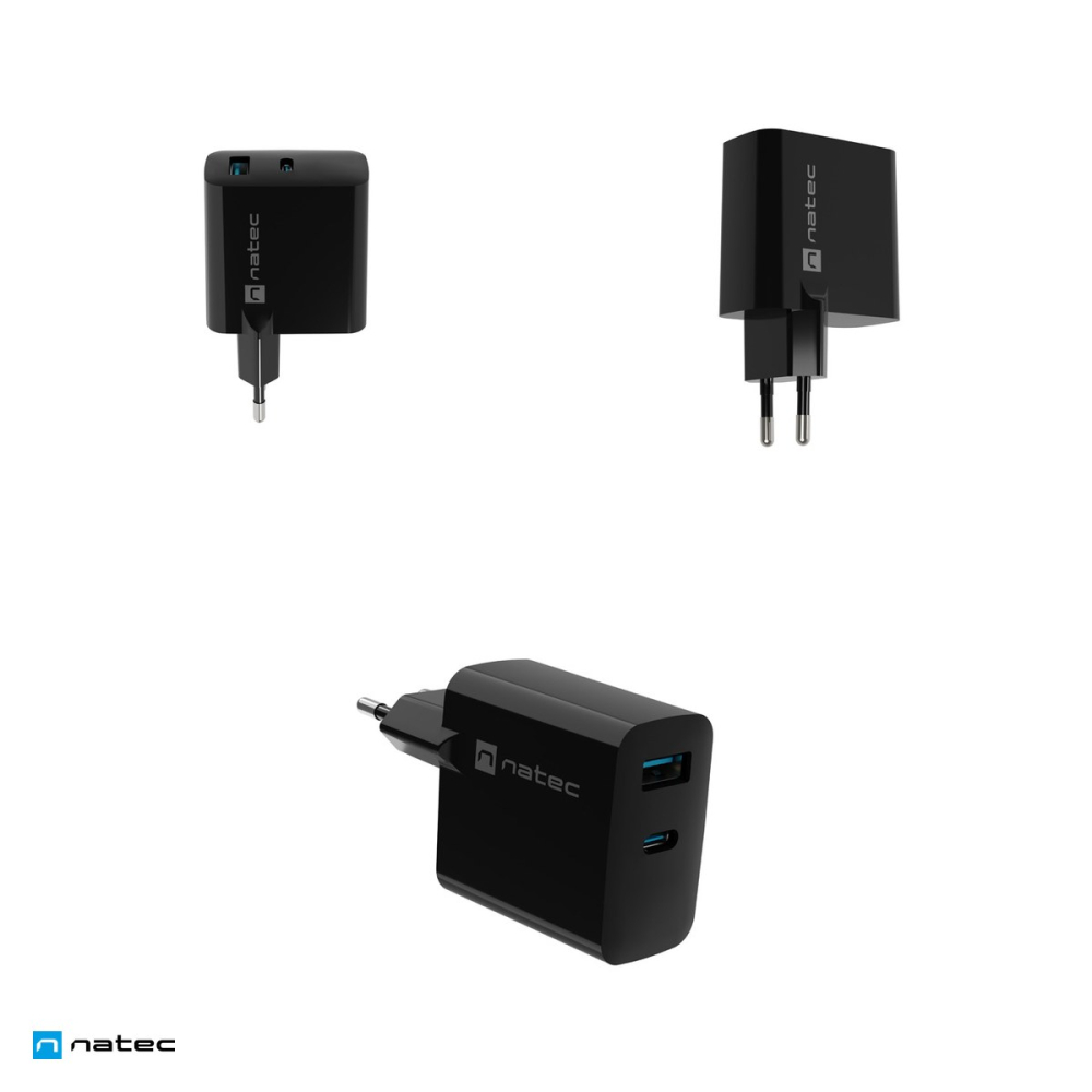 Incarcator de retea Natec Ribera GaN, 1 x USB-A si 1 x USB-C, 45 W, Power Delivery 3.0 si PPS, Quick Charge 3.0, 2 dispozitive simultan, negru, NUC-2143 [5]