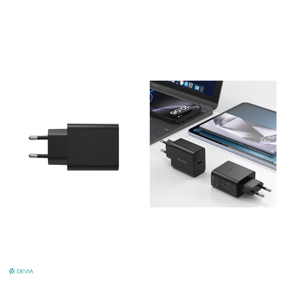 Incarcator Devia, PD 45 W, 3A, 1x USB-C, dimensiuni 82x45x28 mm, negru [5]