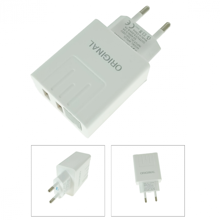 Incarcator fast charge retea, 3.1A, cu display LED si 2 porturi USB-A, APD-2S-W 69822, alb [4]