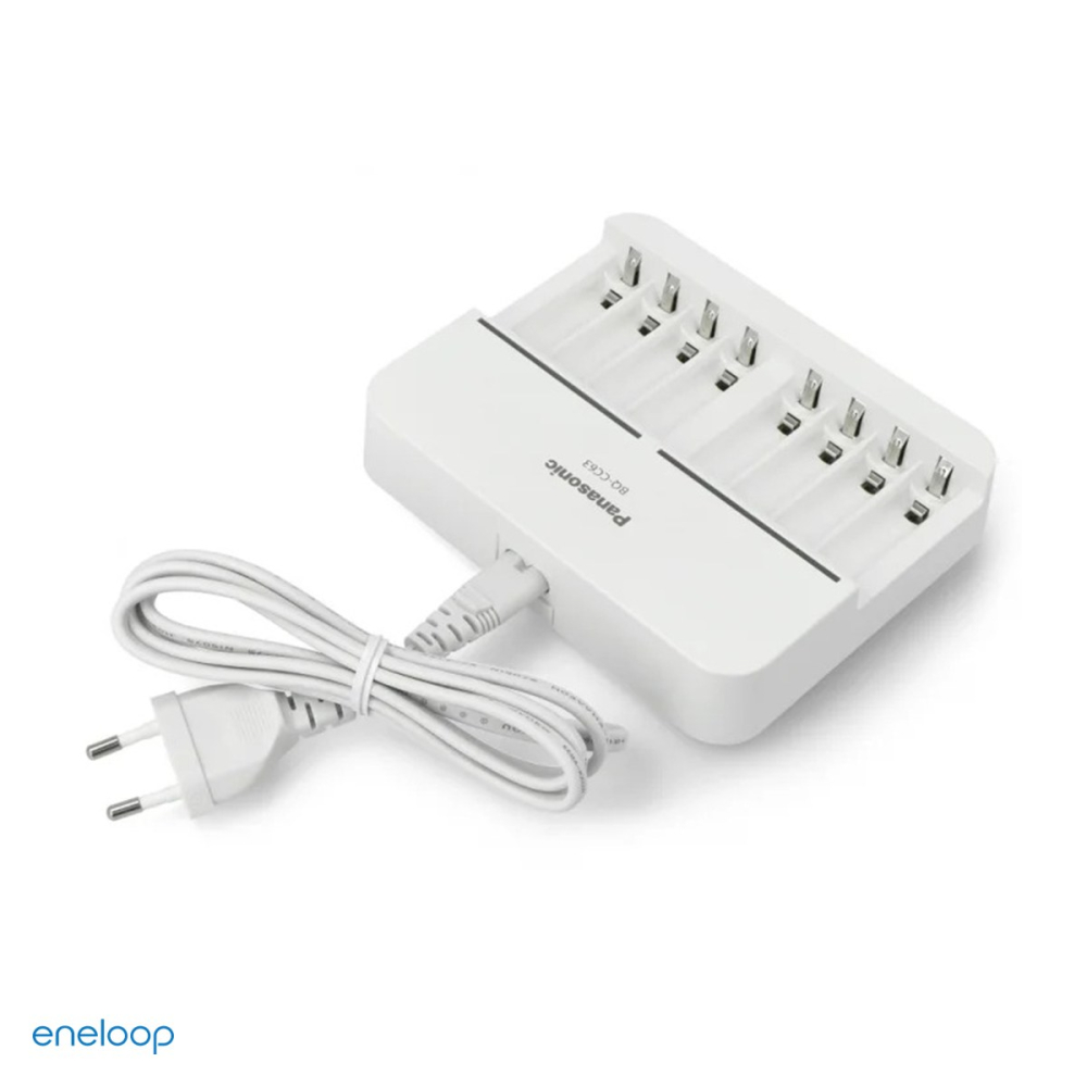 Incarcator Panasonic eneloop 8-Slot Charger BQ-CC63E pentru acumulatori AA si AAA Ni-MH, 8 locuri cu incarcare individuala, LED pe fiecare loc, fara acumulatori [4]
