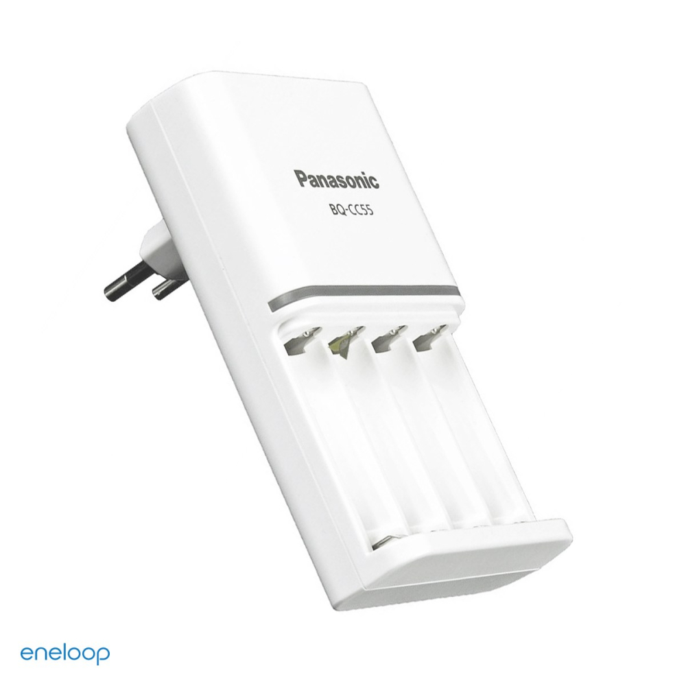 Incarcator Panasonic eneloop Smart & Quick Charger BQ-CC55E pentru acumulatori AA si AAA Ni-MH, 4 locuri cu incarcare individuala, incarcare rapida, LED-uri in 3 culori, fara acumulatori [4]