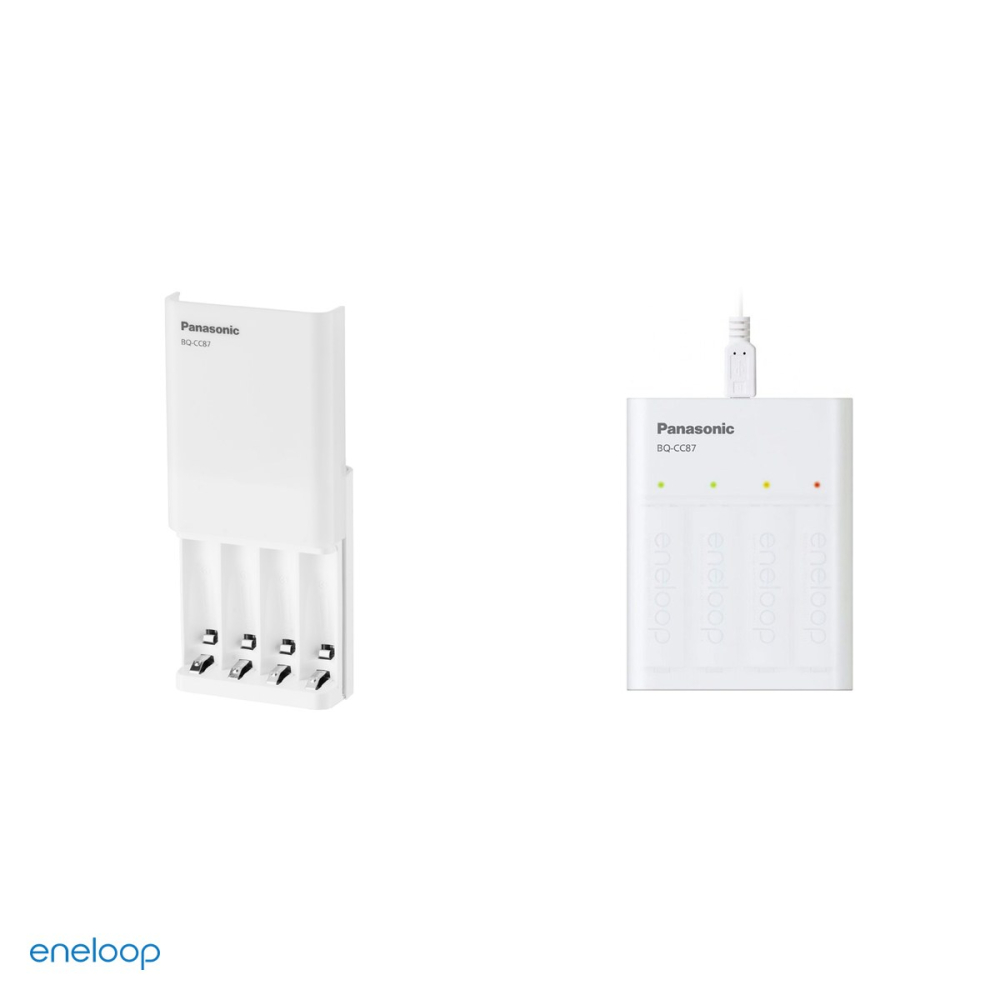 Incarcator Panasonic eneloop Smart & Quick Charger USB BQ-CC87USB pentru acumulatori AA si AAA Ni-MH, 4 locuri cu incarcare individuala, alimentare USB, functie de power bank, fara acumulatori [4]