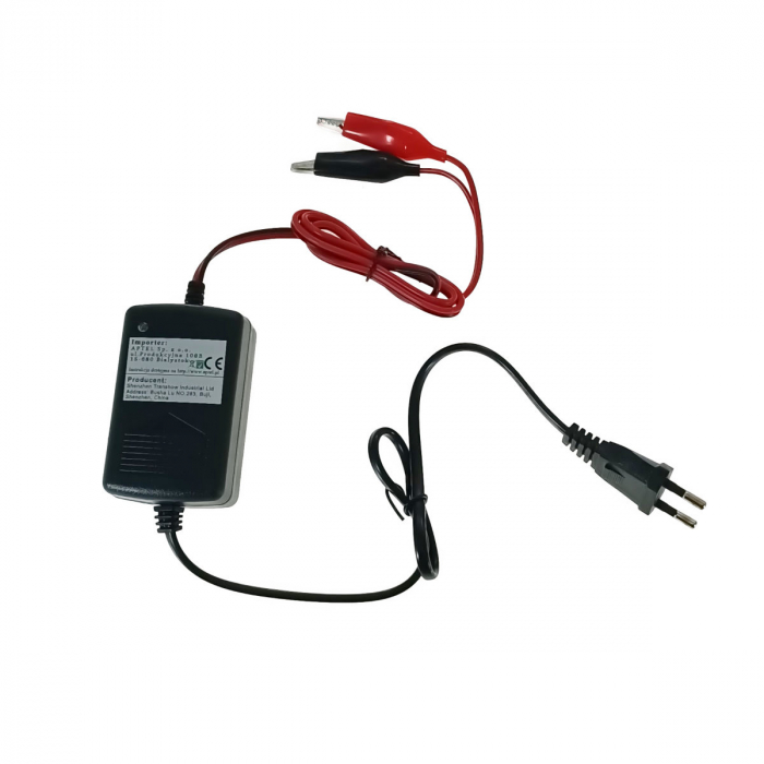 Incarcator pentru baterii cu gel si acid de 12V, conectare la priza retea, KF-K121500, 13447, negru cu rosu [2]