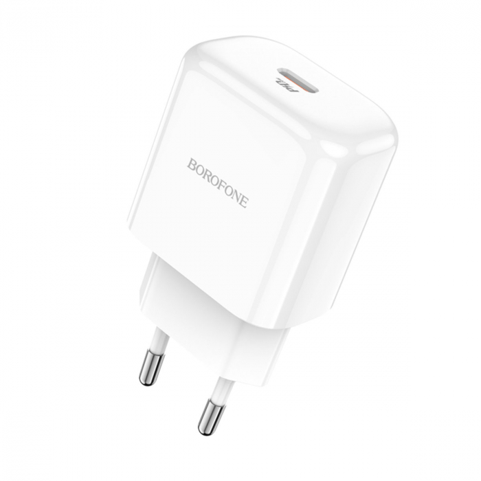Incarcator Retea Borofone BN3 Premium, Quick Charge, 20W, 1 X USB Tip-C, Alb [4]