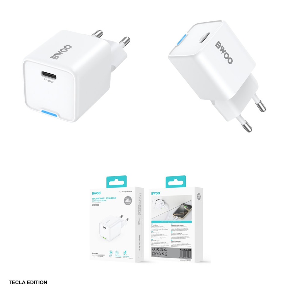 Incarcator priza BWOO, 30W, 1 x USB-C, Power Delivery, GaN, Alb [4]