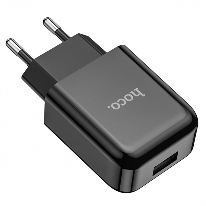 Incarcator priza EU, 5V / 2.1 A, 1 x USB, HOCO N2 Vigour, cu cablu microUSB, lungime 1m, negru [3]