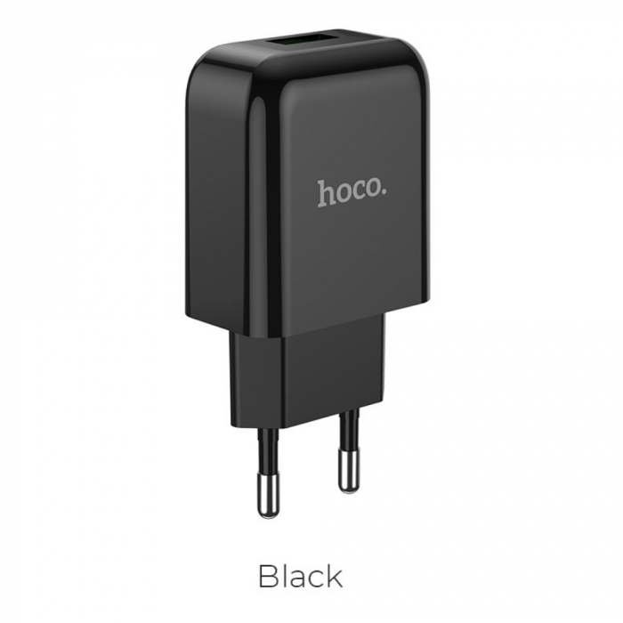 Incarcator priza EU, HOCO N2 Vigour Fast Charge, 5V / 2.1 A, 1 x USB, negru [2]
