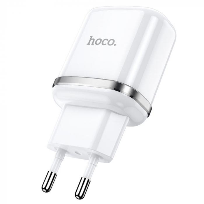 Incarcator priza EU, HOCO N4 Dual Ports, Fast Charge, 5V / 2.4 A, 2 porturi USB, alb [2]