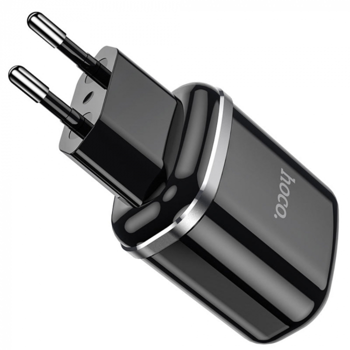 Incarcator priza EU, HOCO N4 Dual Ports Fast Charge, 5V / 2.4 A, 2 porturi USB, negru [4]