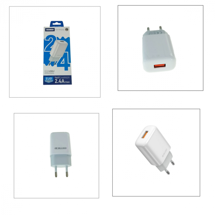 Incarcator priza EU, JELLICO EU01 Fast Charge, 5V, 2.4 A, 1 X USB, alb [5]