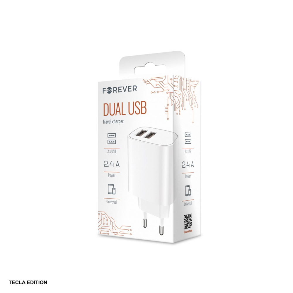 Incarcator priza Forever LS-03, 2.4A, 2 x USB-A, Quick Charge, Alb [4]