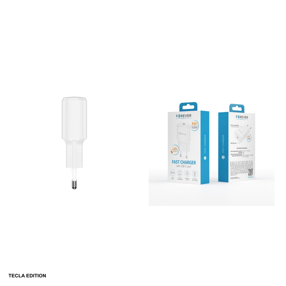 Incarcator priza Forever TC-01-20C, 20W, 1 x USB-C, Power Delivery, Quick Charge, Alb [5]