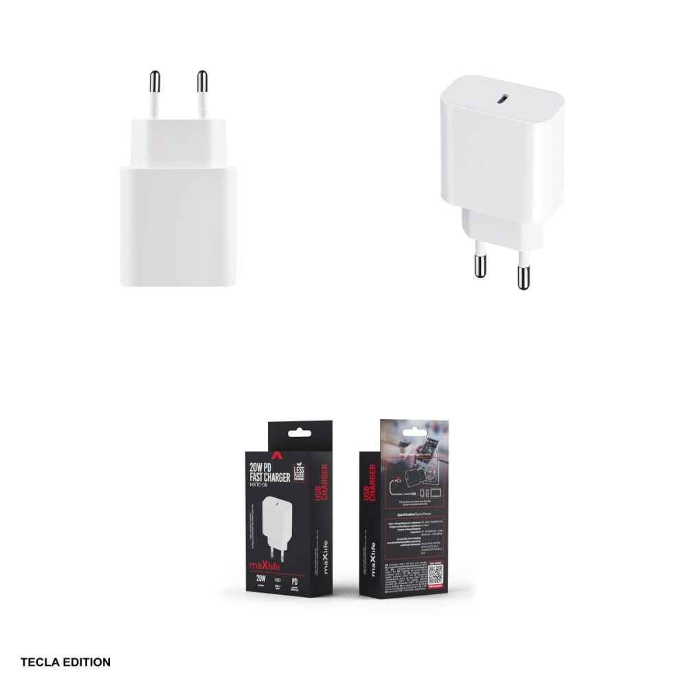 Incarcator priza Maxlife MXTC-06, 20W, 1 x USB-C, Power Delivery, Quick Charge, Alb [5]