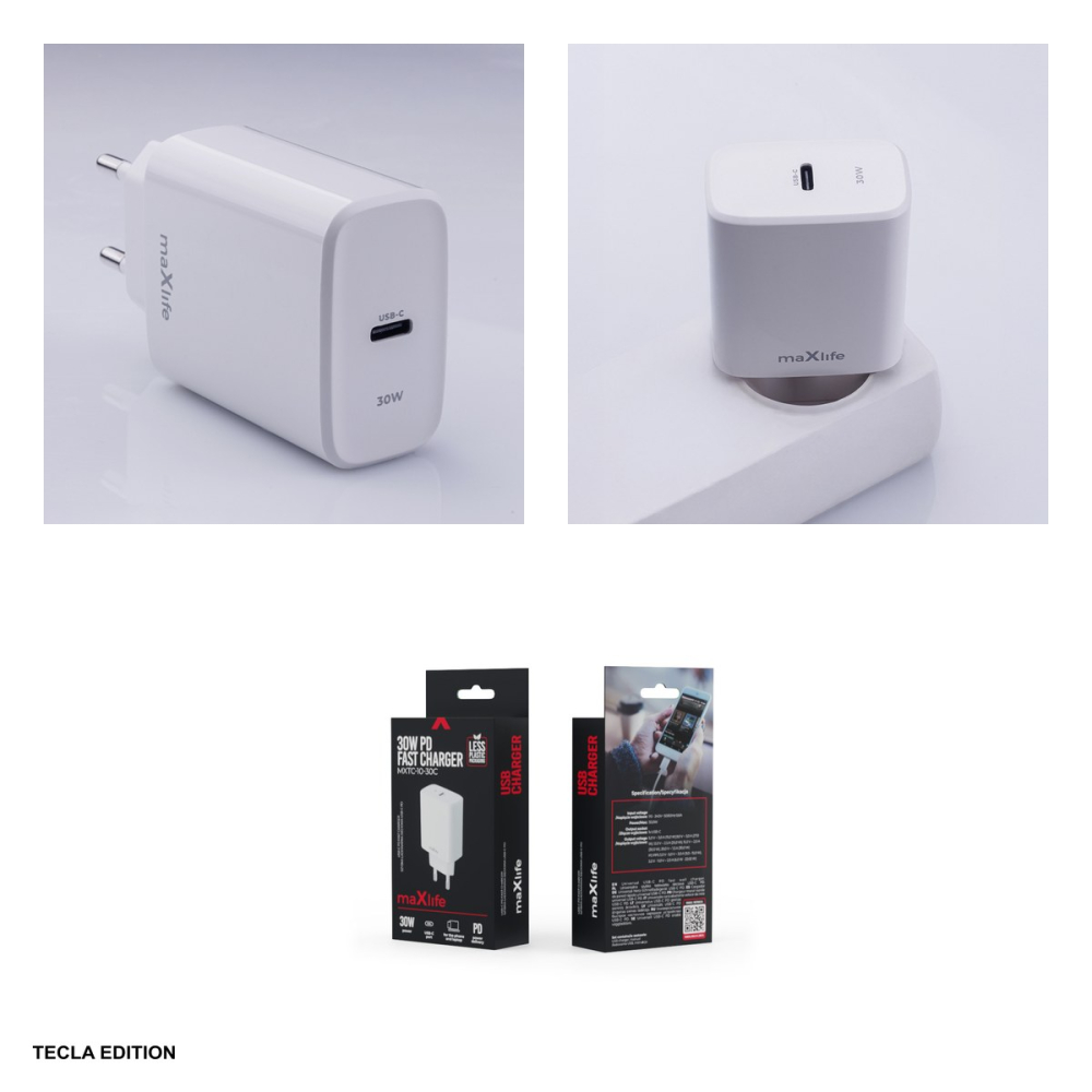 Incarcator priza Maxlife MXTC-10-30C, 30W, 1 x USB-C, Power Delivery, Quick Charge, Alb [5]