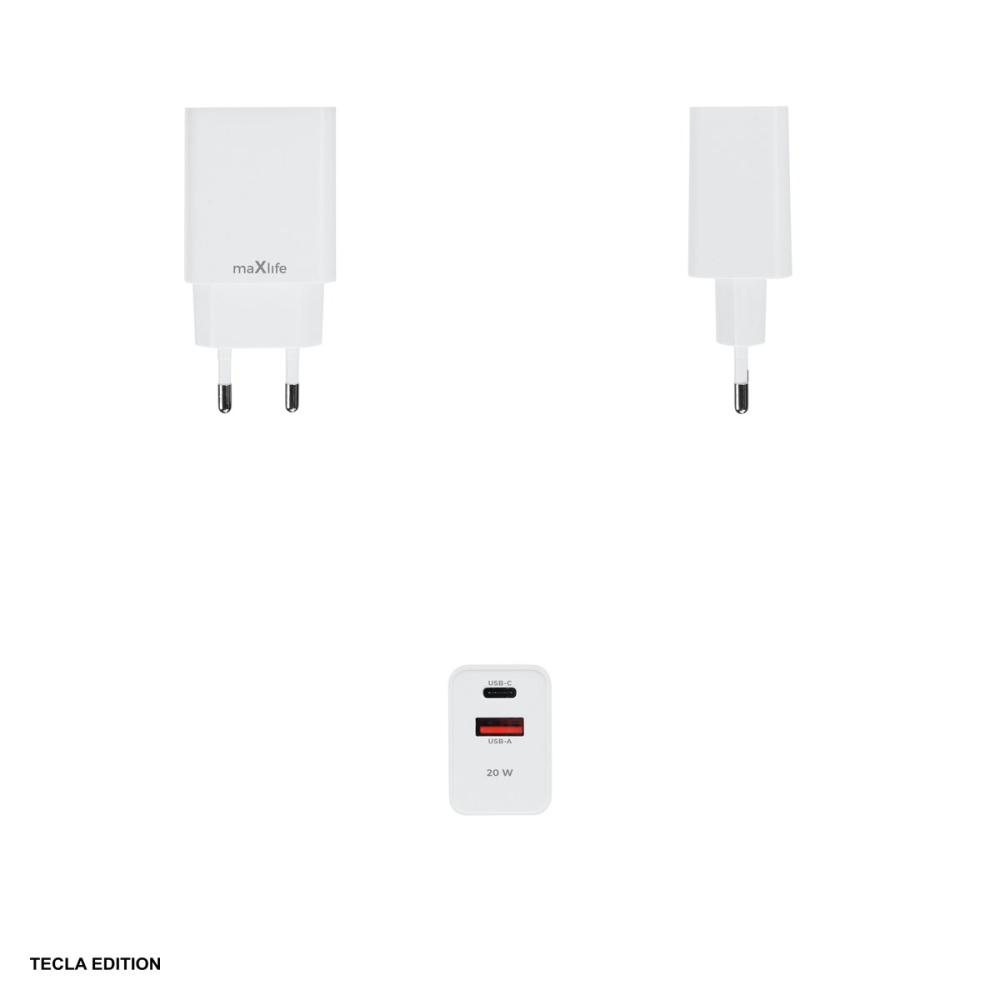 Incarcator priza Maxlife MXTC-13-20AC, 20W, 1 x USB-C, 1 x USB-A, Power Delivery, Quick Charge, Alb [4]