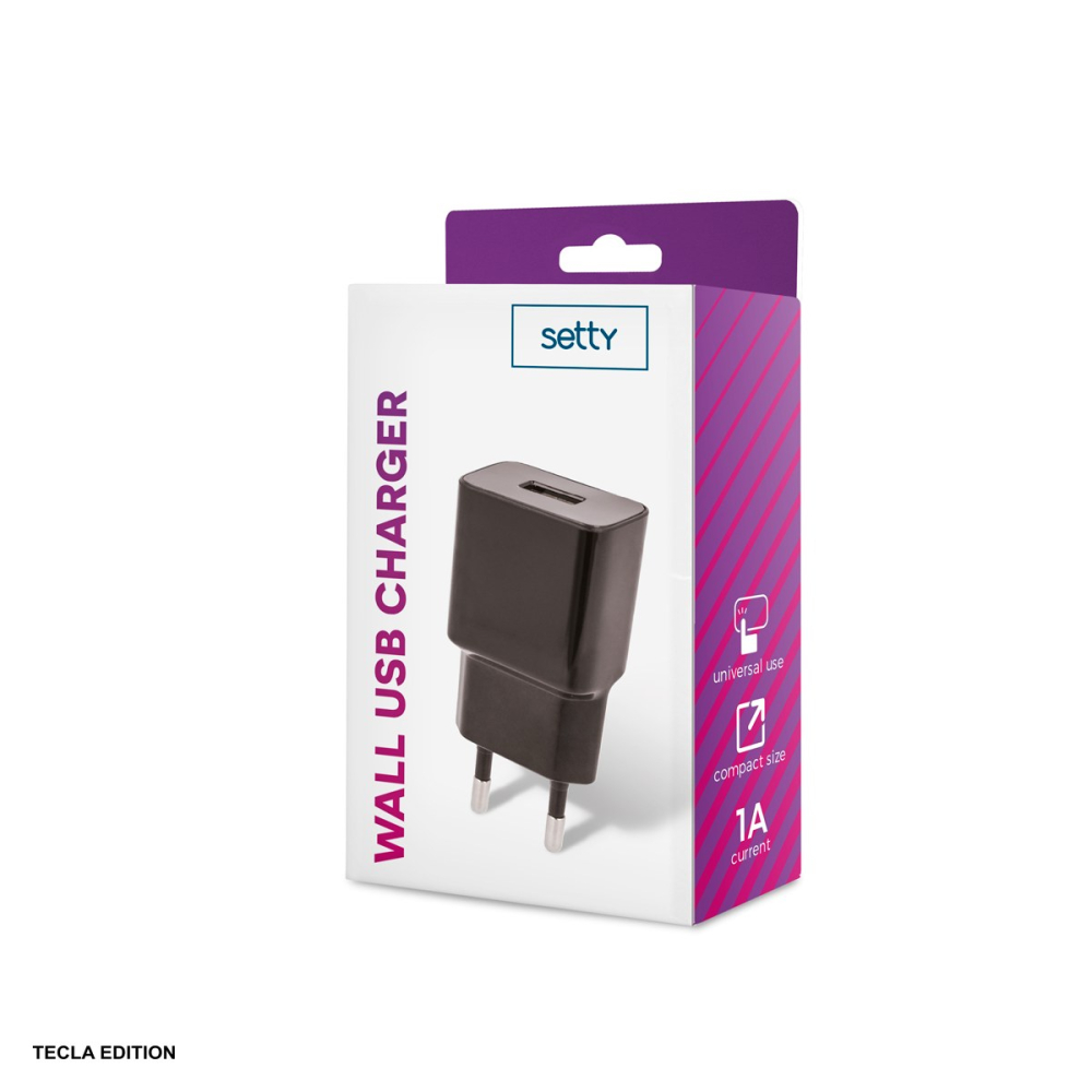 Incarcator priza Setty, 1A, 1 x USB-A, Negru [4]