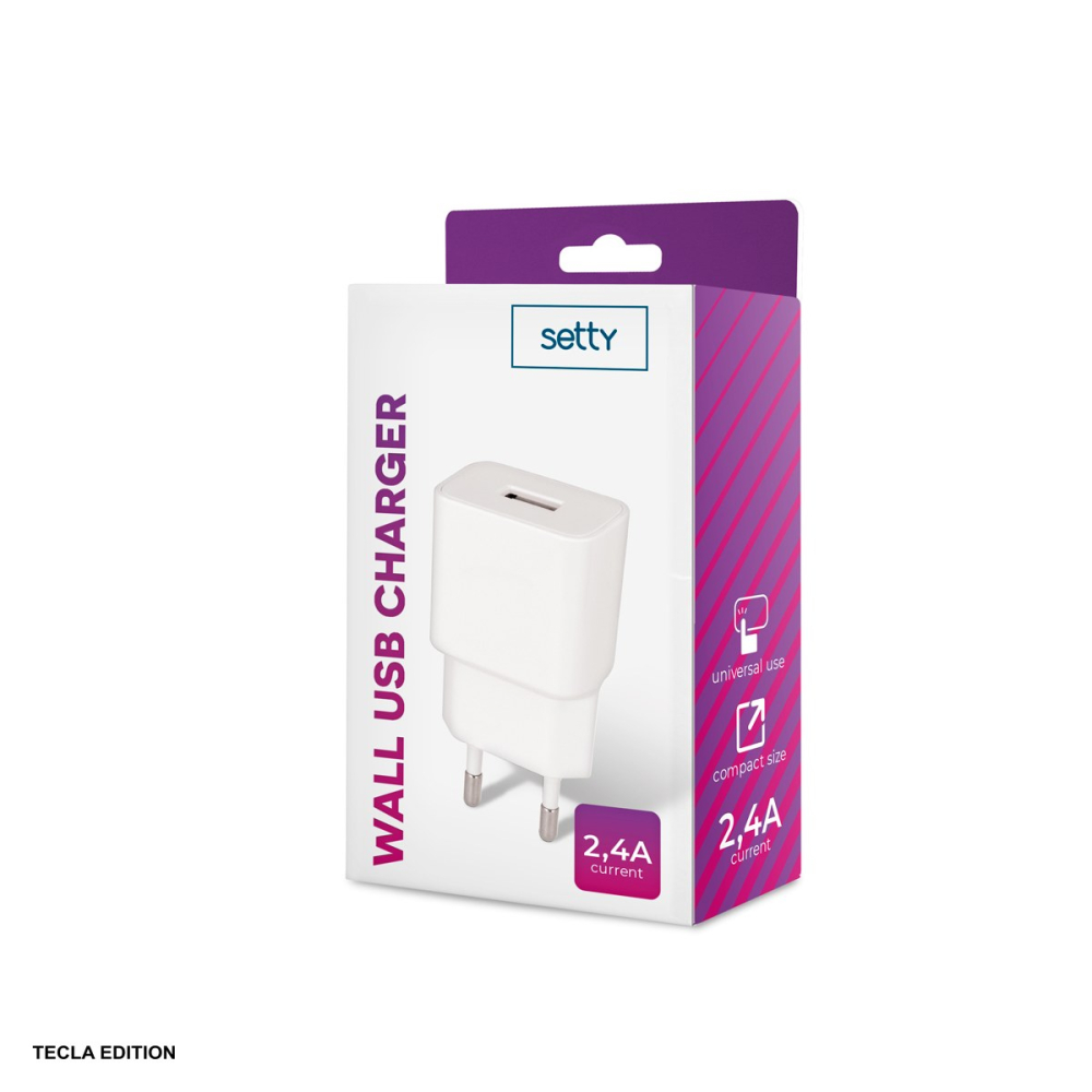 Incarcator priza Setty, 2.4A, 1 x USB-A, Quick Charge, Alb [4]