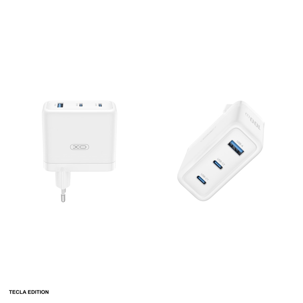 Incarcator priza XO CE35, 100W, 2 x USB-C, 1 x USB-A, Power Delivery, Alb [4]