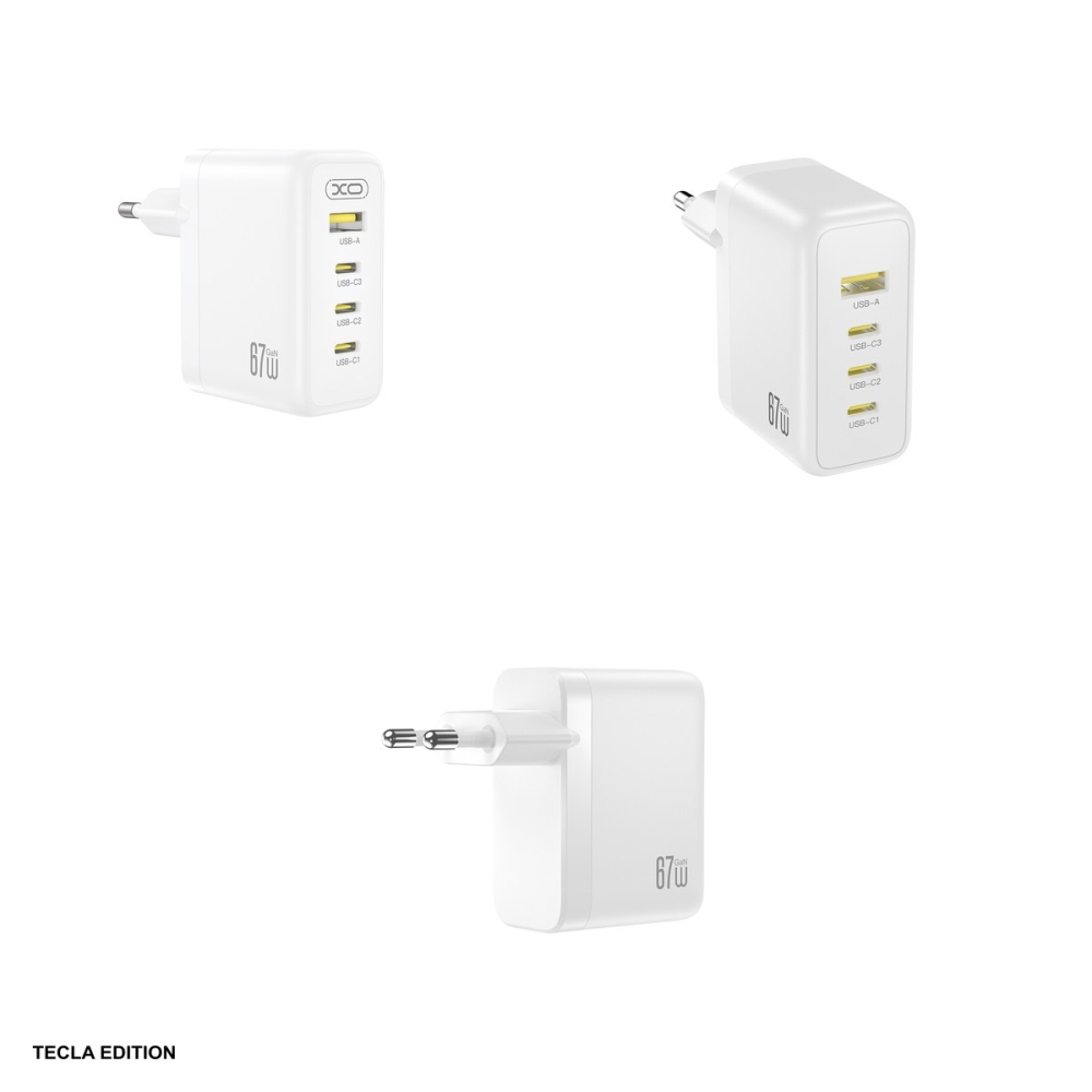 Incarcator priza XO CE39, 67W, 3 x USB-C, 1 x USB-A, Power Delivery, Alb [4]