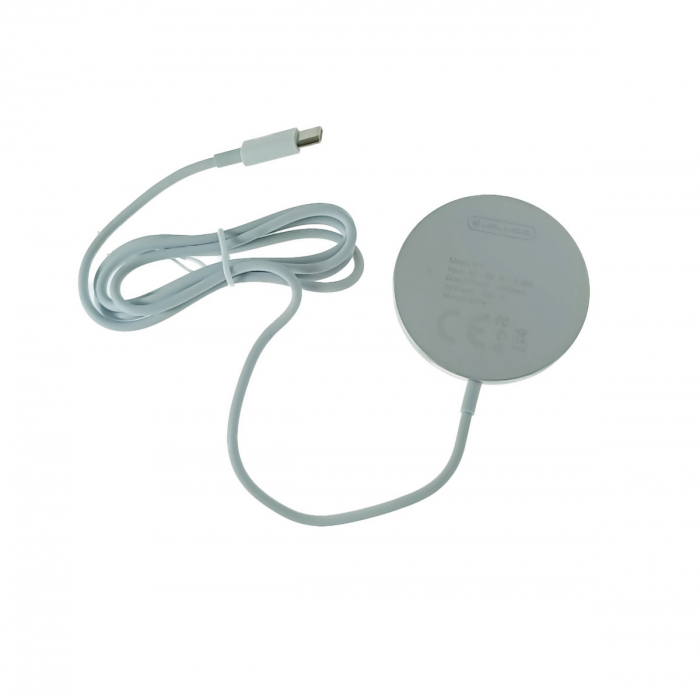 Incarcator Qi Wireless Magsafe 15W, Jellico W11, conector USB Tip C, Alb [2]