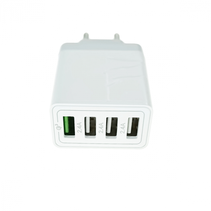 Incarcator rapid de perete QC 3.0, 30W, 5.4A, 4xUSB, Blow 11760, 100-240V, alb [2]
