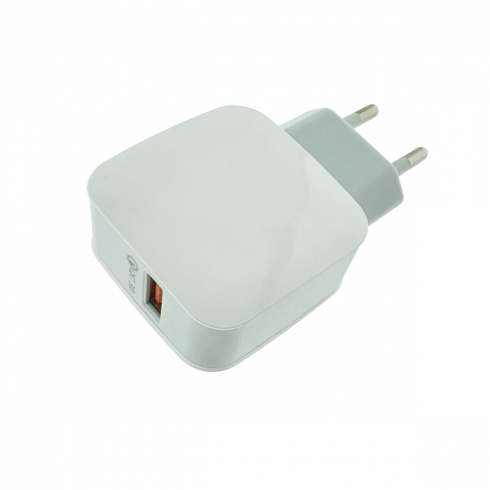 Incarcator rapid de retea, cu un port USB, QC 3.0, 3.4A, alb [2]