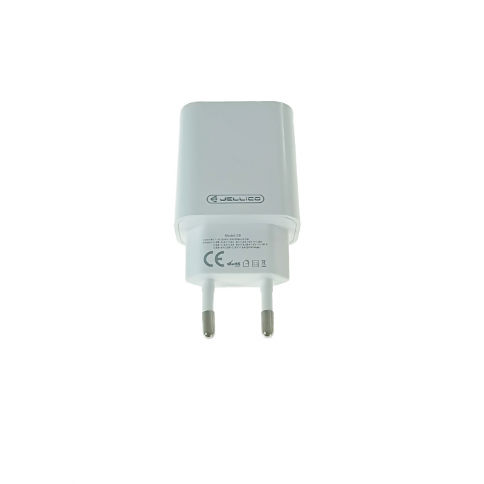 Incarcator rapid de retea port USB tip C PD 20W, port USB-A QC3.0, Jellico C9, Alb [5]