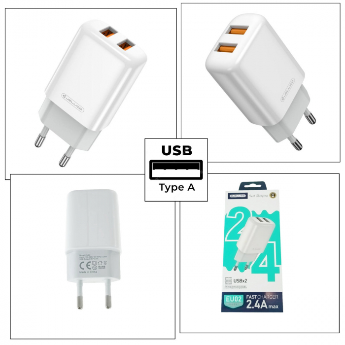 Incarcator retea, 2 x USB, Fast Charge, 5V, 2.4A, Jellico EU02 64875, 100-240V, alb [4]