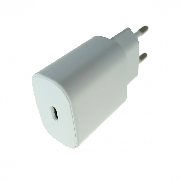 Incarcator retea cu port USB-C, 25W, QC, PD, priza retea EU, Alb [2]