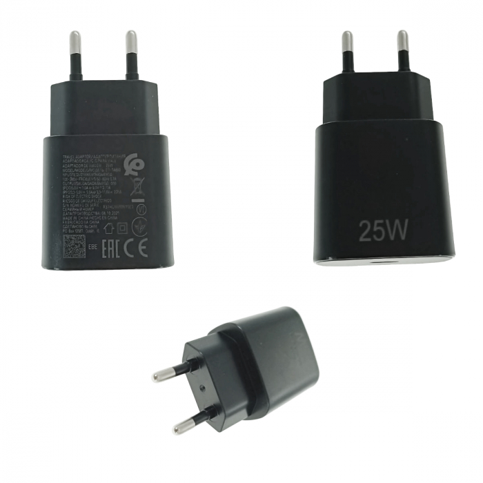 Incarcator retea cu port USB-C, 25W, QC, PD, priza retea EU, negru [4]