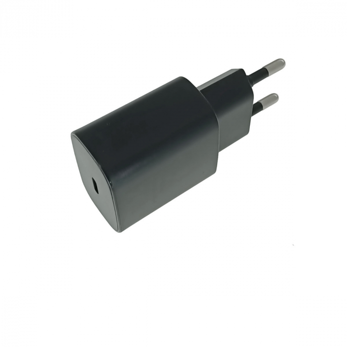 Incarcator retea cu port USB-C, 25W, QC, PD, priza retea EU, negru [3]