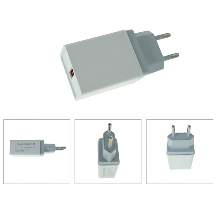 Incarcator retea cu un port USB, 5V, 2.4A, alb [5]