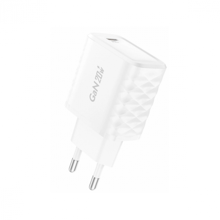 Incarcator retea, PD 20W, port USB-C, GaN Charger Foneng EU55, 5V/3A, alb [2]