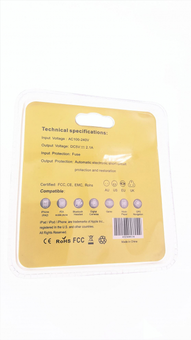 Incarcator Retea US 4 X USB Tensiune intrare 100-240V , iesire 5 V max 2.1A [3]