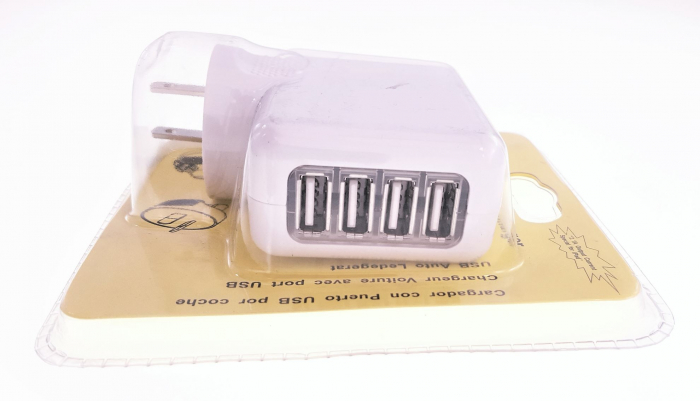 Incarcator Retea US 4 X USB Tensiune intrare 100-240V , iesire 5 V max 2.1A [4]